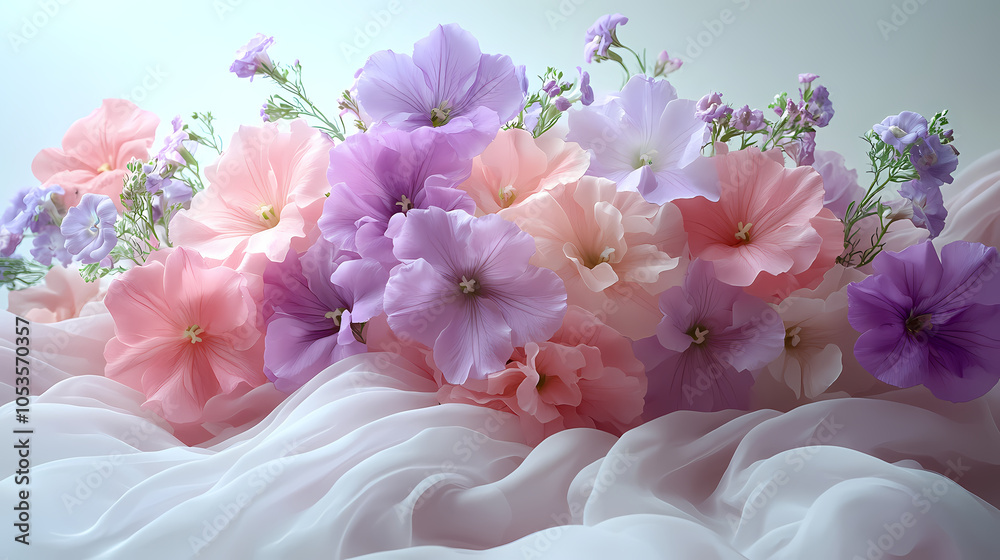 The tabletop was covered with a white paper bouquet of flowers, lighting was soft, and a sense of atmosphere was present. The tabletop was covered with a white paper bouquet of flowers, lighting was soft, and a sense of atmosphere was present.