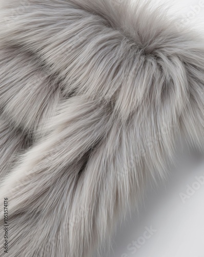 Luxurious Light Gray Mink Fur Texture for Sophisticated Designs. photo