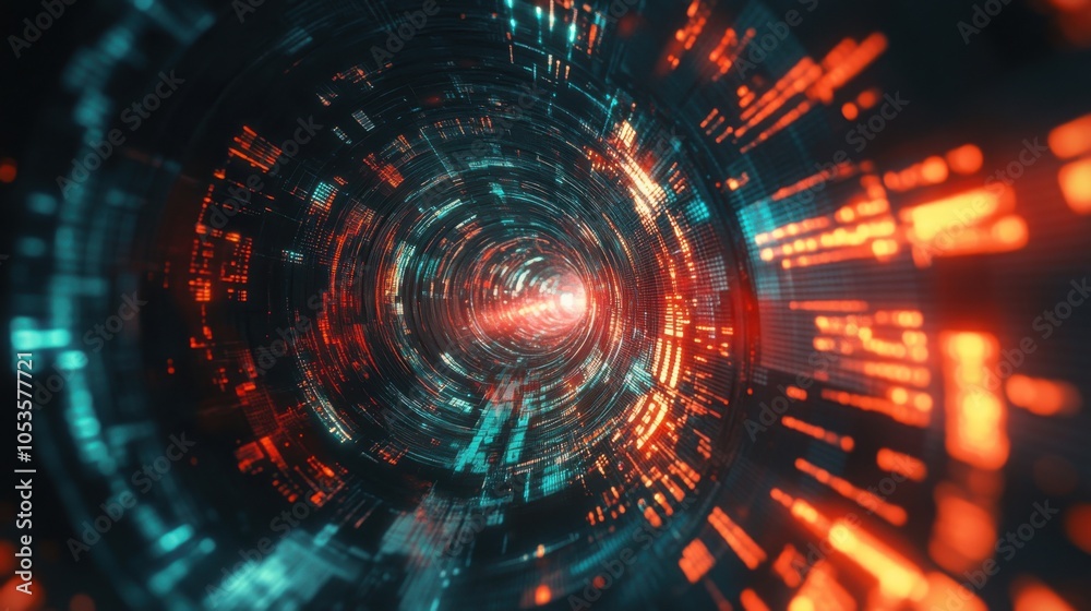 Fototapeta premium Digital analytics screen perspective. Generative AI