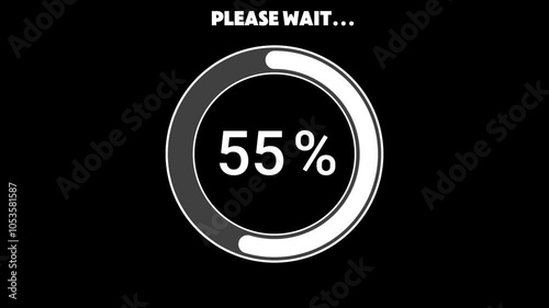 Science futuristic loading circle ring motion graphic animation with percentage. 0 to 100. 4K.