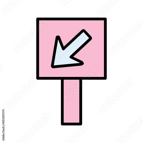 Diagonal Down-Left Arrow Vector Icon