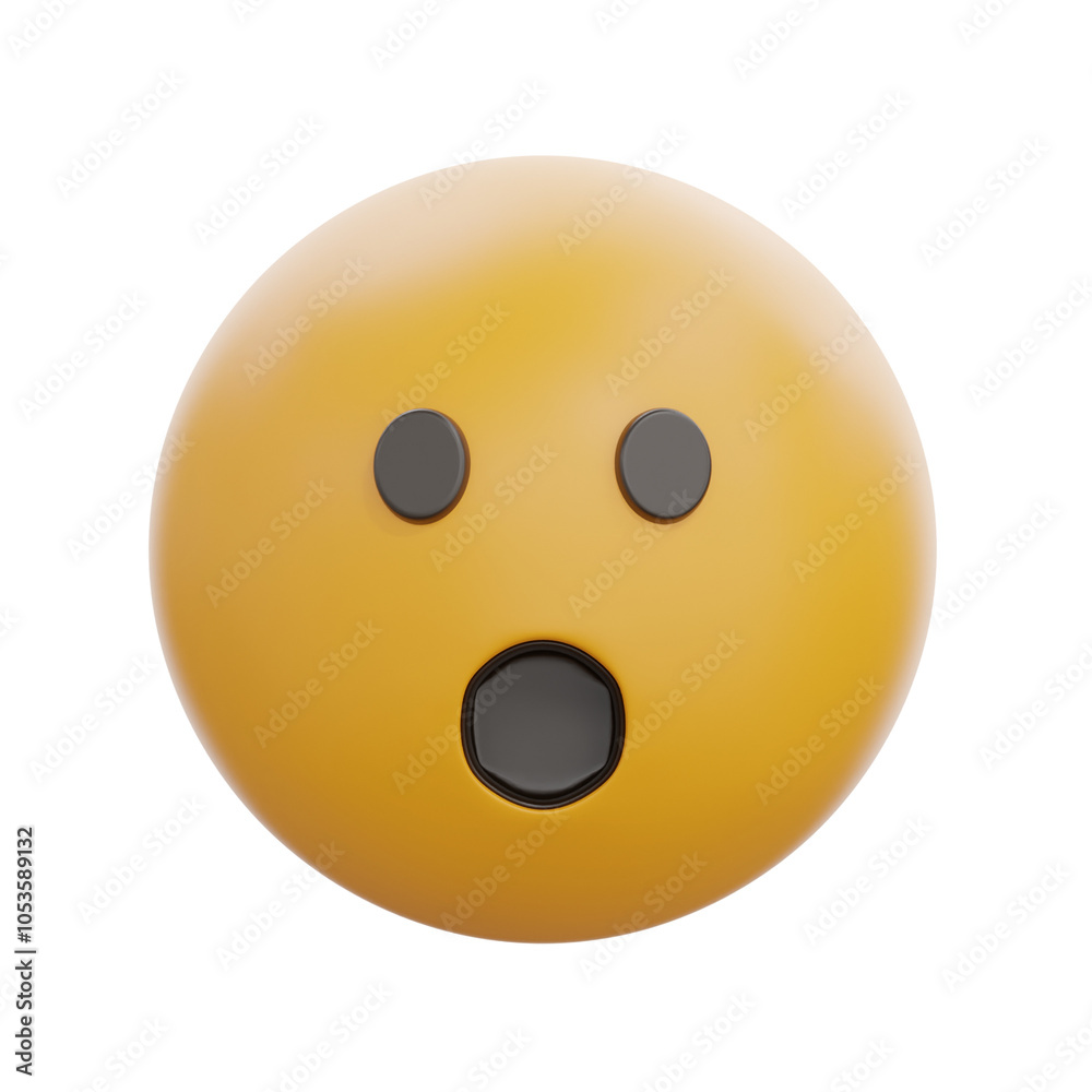 Fototapeta premium Surprised Face Open Mouth 3D Emoji