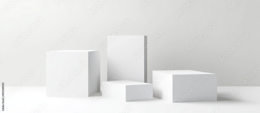 Abstract White Geometric Shapes Abstract White Geometric Shapes