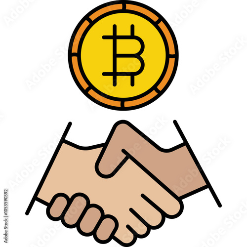 Bitcoin Accepted vector icon with isolated background 