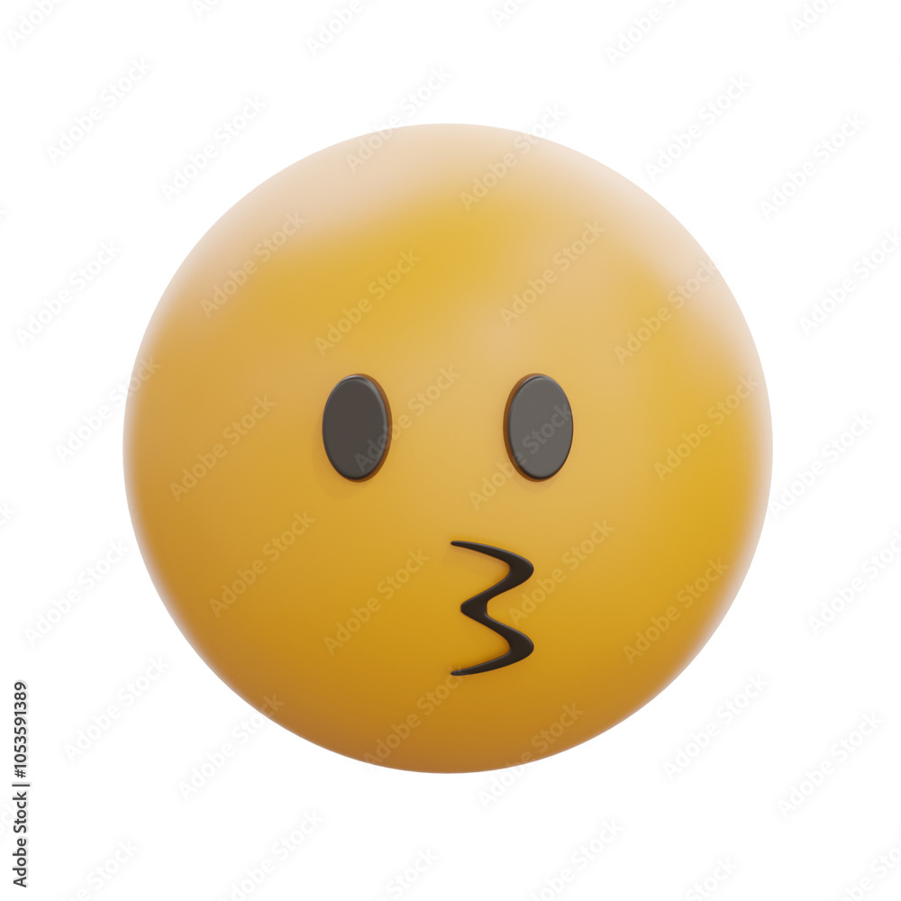 Fototapeta premium 3D Kissing Face Emoji Emoticon Illustration