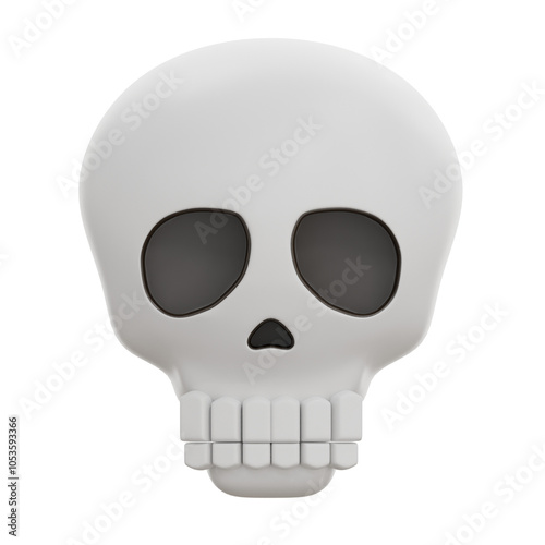 3D Skull Face Emoji Emoticon Design