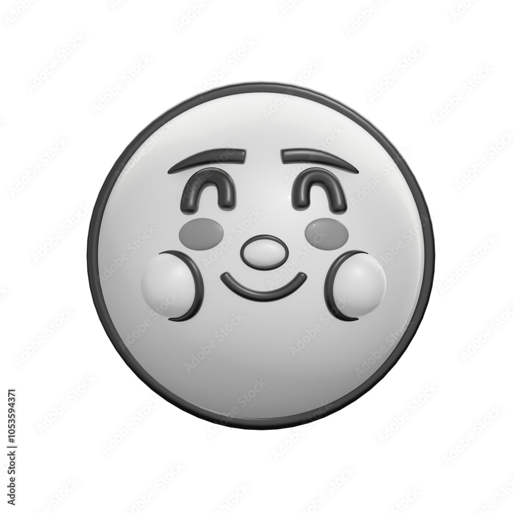Retro 3D Smiling Face Emoticon Illustration Retro 3D Smiling Face Emoticon Illustration