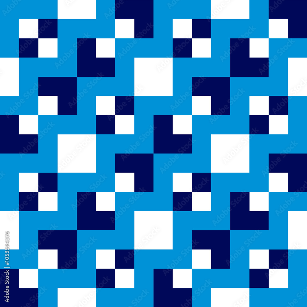 Seamless pattern with geometric motifs in three colors Seamless pattern with geometric motifs in three colors
