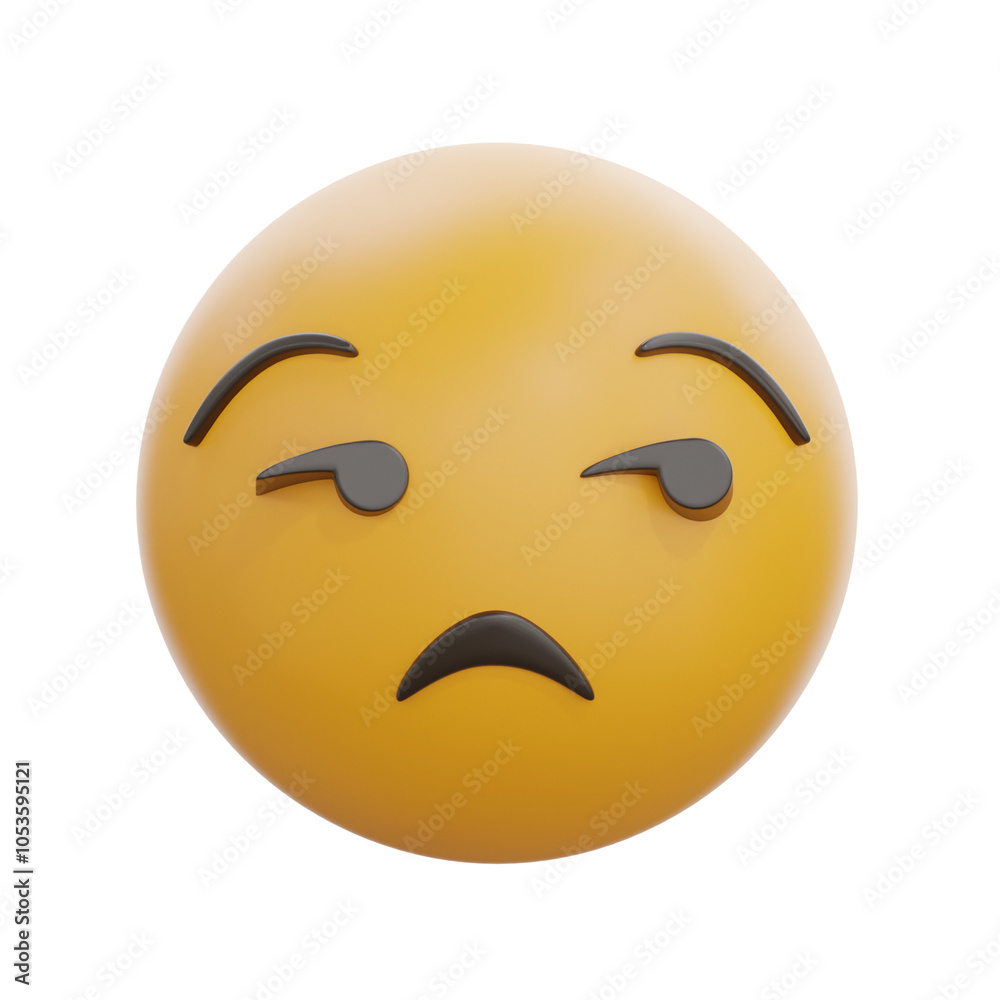 3D Unamused Face Emoji Emoticon Design 3D Unamused Face Emoji Emoticon Design