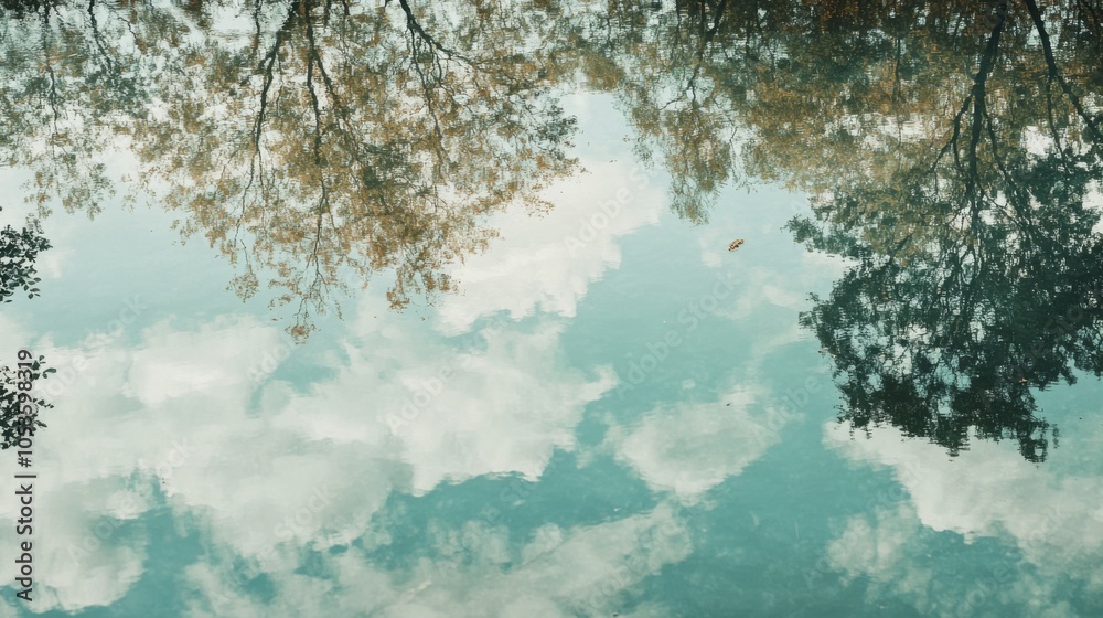 Fototapeta premium Pond park tranquil waters. Generative AI