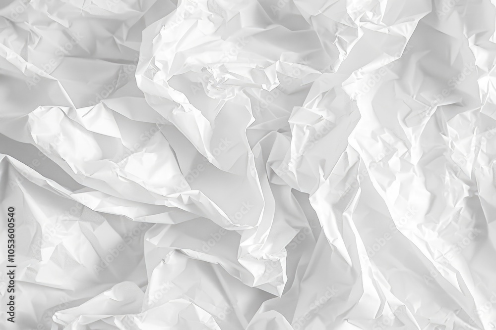 Fototapeta premium A close-up shot of a white crumpled paper with creases and folds
