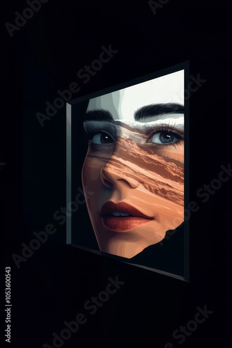 portrait of a person with a mask conceptual surreal surrealistic 