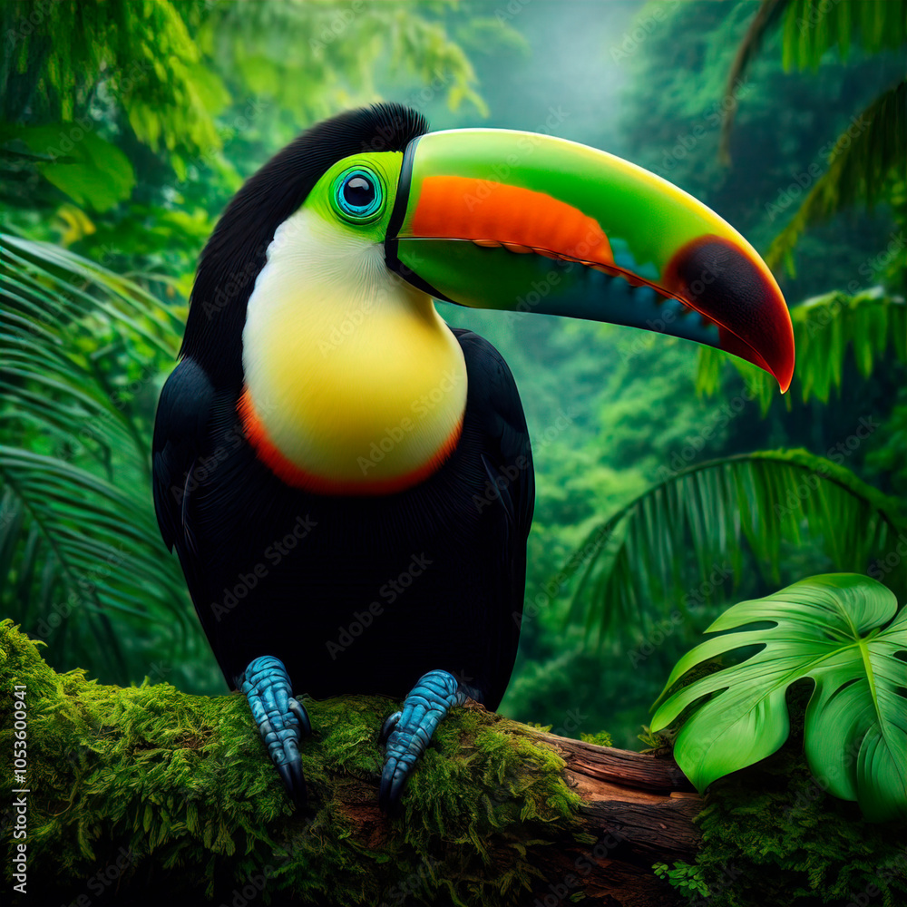 Photograph of a tropical toucan bird Photograph of a tropical toucan bird
