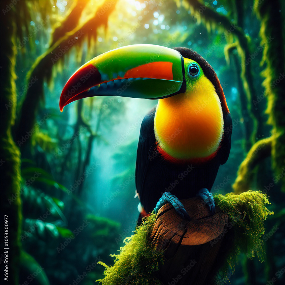 Obraz premium Photograph of a tropical toucan bird