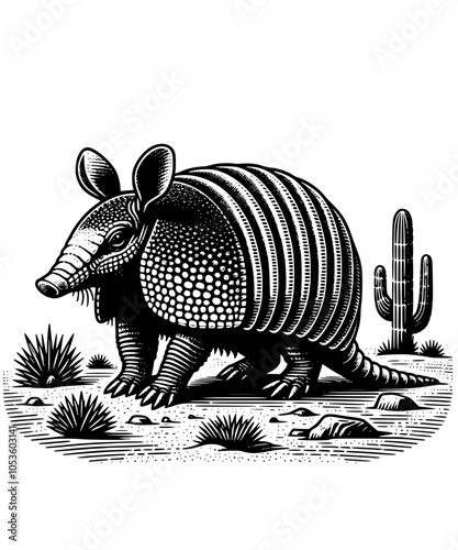 Armadillo in desert