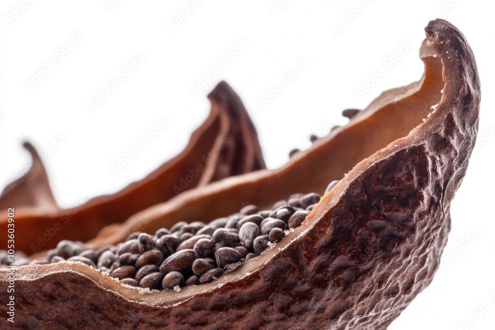 Obraz premium Detailed view of seed pods and seeds, ideal for use in educational or scientific contexts