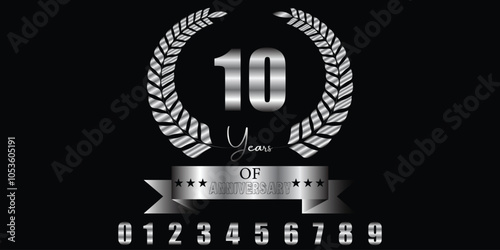 Anneversary vector template with editable numbers photo