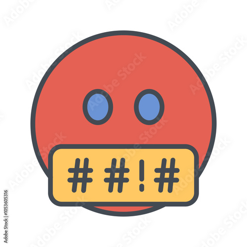 Face with Symbols on Mouth Vector Icon