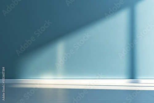 Wallpaper Mural Minimalist Blue Wall with Sunlight Torontodigital.ca