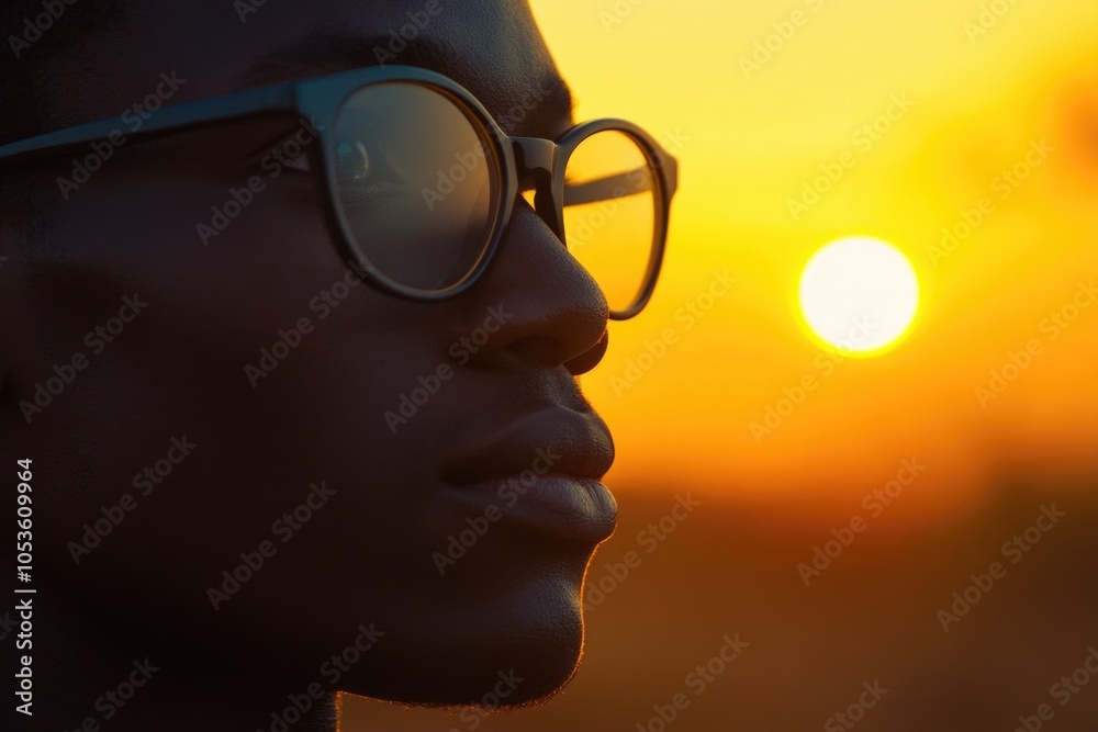 Close-up shot of a person wearing glasses Close-up shot of a person wearing glasses