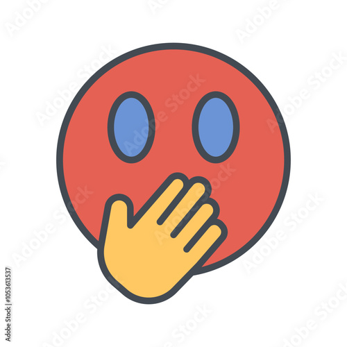 Face with Hand Over Mouth Vector Icon