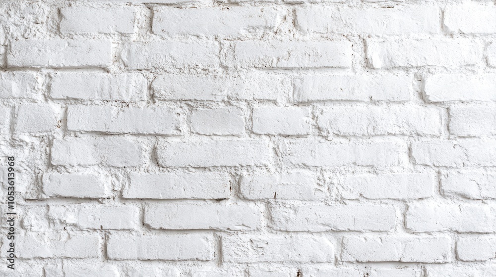 Fototapeta premium White brick wall texture background. Generative AI