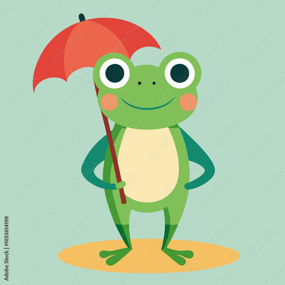 Obraz premium frog with umbrella