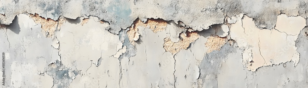 Obraz premium A Close-up of a Cracked and Faded White Wall