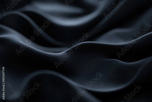 Close-up view of a piece of black fabric with fine texture