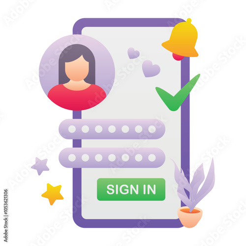 Gradient color illustration for Account login