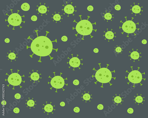 Virus spread in dark color background illustration