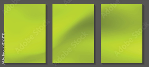 Fluid art. Modern artwork mesh gradient background. Mixture of paint splash liquid. Abstract green gradient waves, smooth drapery wallpaper. Vector set for banner, postcard, card, cover, invitation