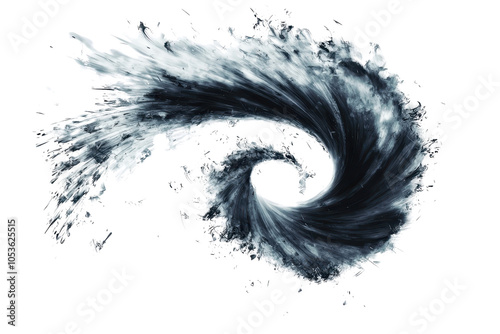 Dynamic water swirl creating a powerful vortex with splashes, capturing the energy and fluid movement of nature in motion. photo