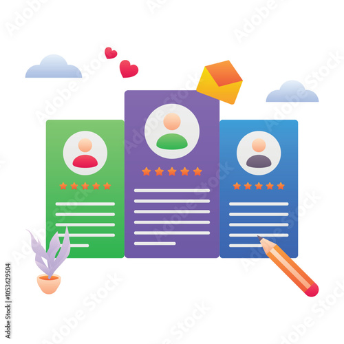 Gradient color illustration for Customer feedback