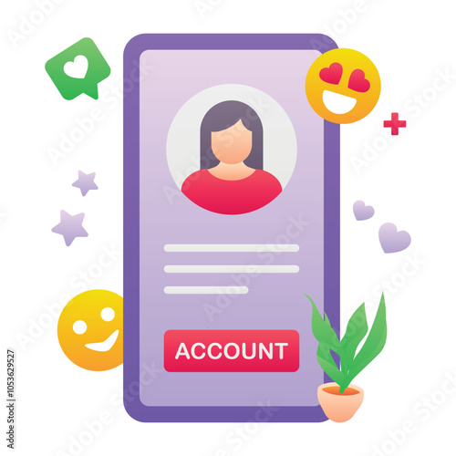 Gradient color illustration for Online account