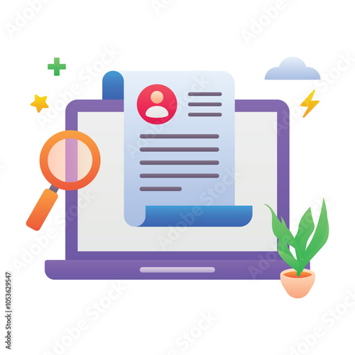 Gradient color illustration for Online profile