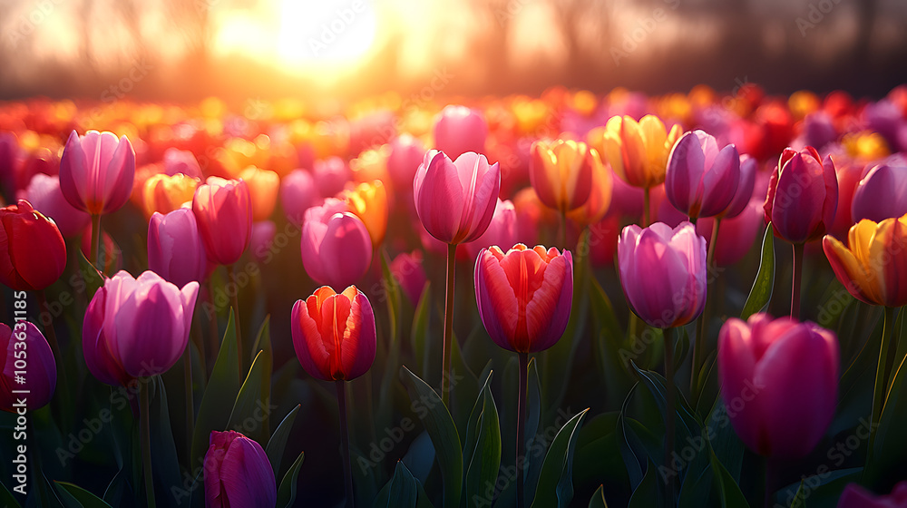 Beautiful Tulips in the Sunlight, Capturing the Essence of Spring with a Blurred Background
Beautiful Tulips in the Sunlight, Capturing the Essence of Spring with a Blurred Background