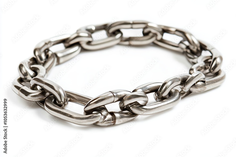 Isolated, new steel chain on white background. Concept of safety and protection. Isolated, new steel chain on white background. Concept of safety and protection.