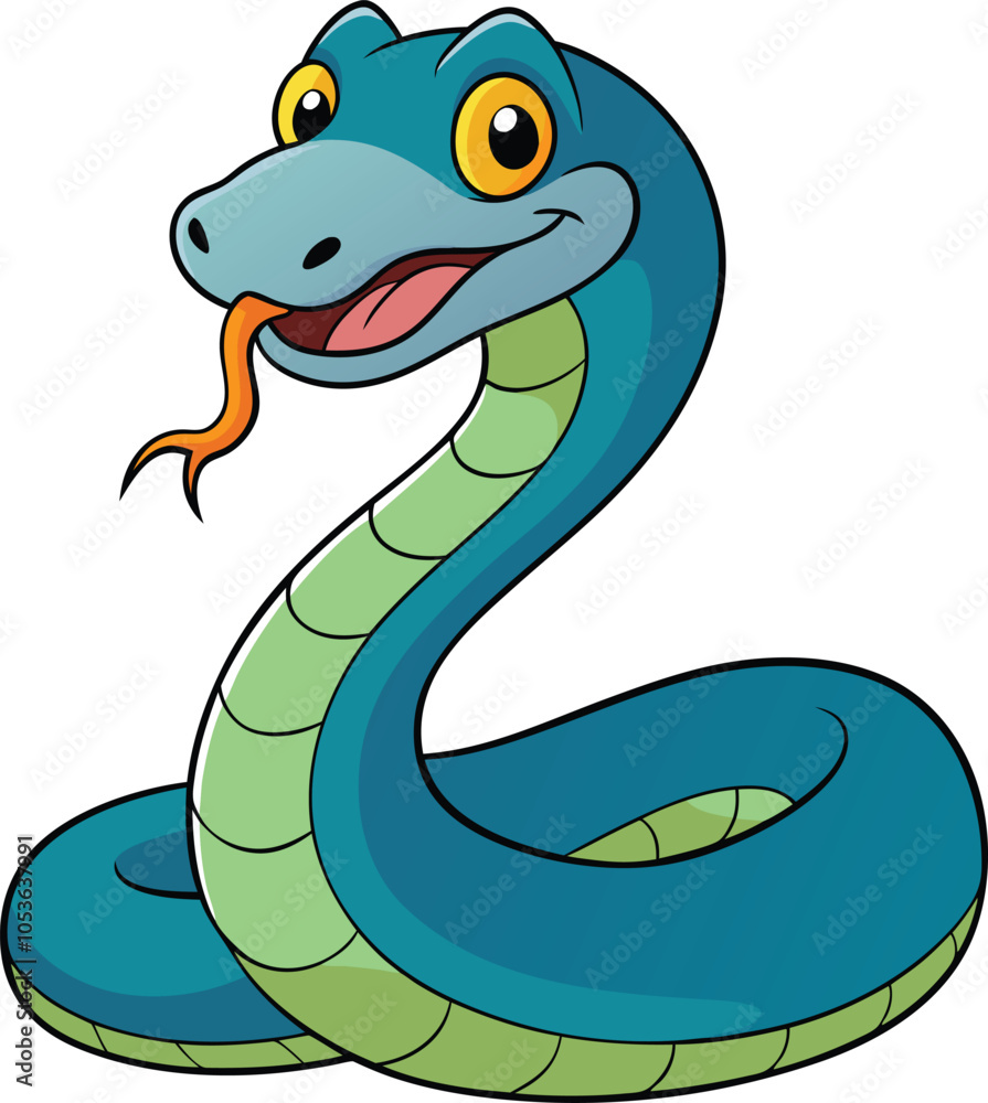 Fototapeta premium vector snake on white background