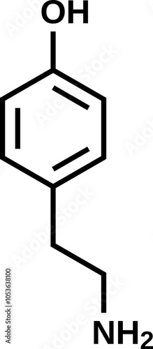 Tyramine structural formula, vector illustration photo