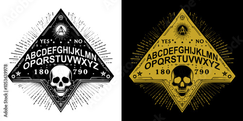 gothic illustration ouija board