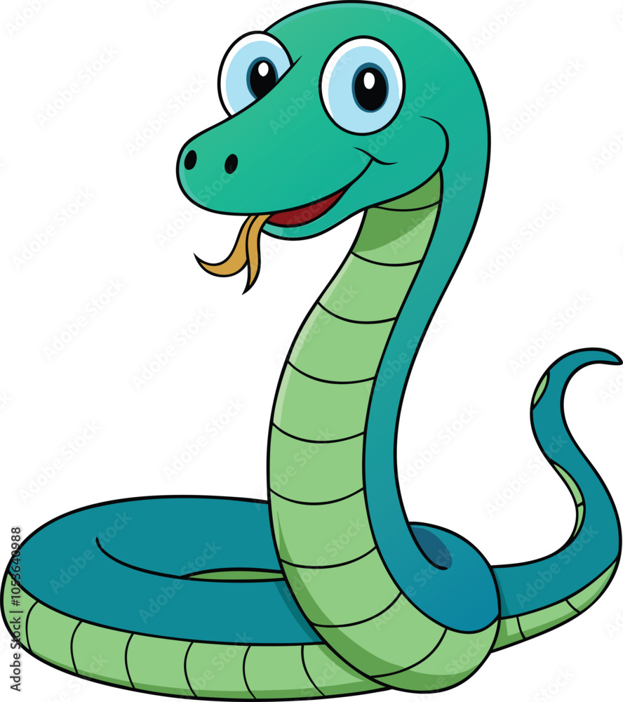 Fototapeta premium vector snake on white background