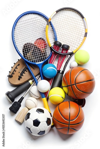 Sport Equipment On White Background