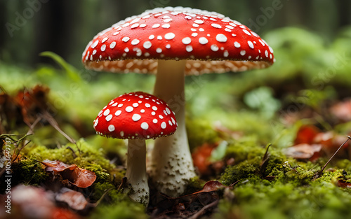 Closeup of amanita muscaria cap