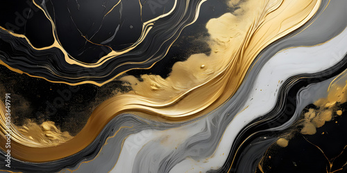 tiles background with golden wave also use for alcohol ink, wallpaper design, and home decoration