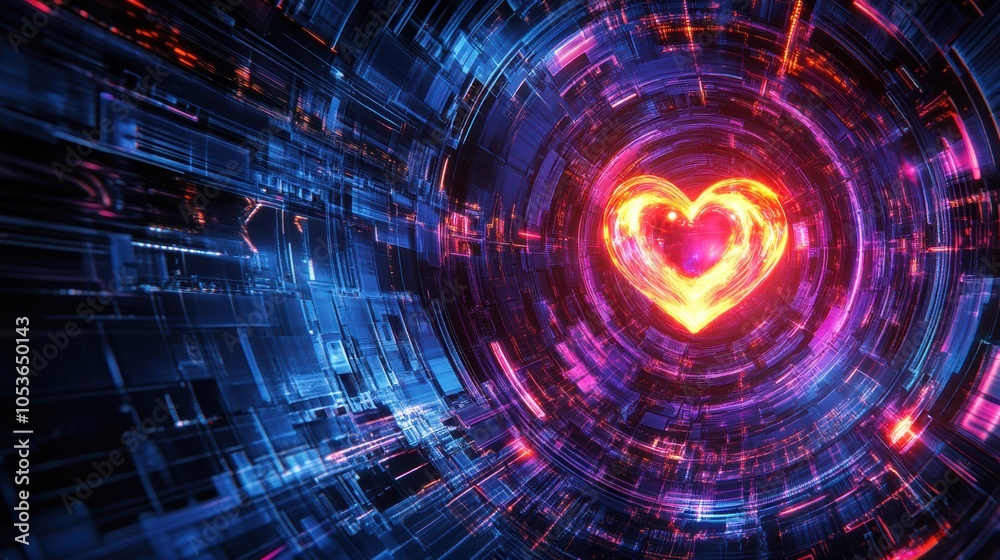 Obraz premium A futuristic view of an illuminated quantum processor as the heart of advanced technology