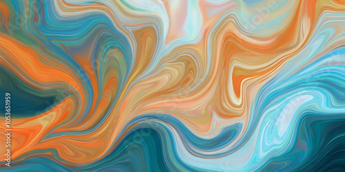 mixed colour abstract background with waves, Pastel marble alcohol ink drawing effect.