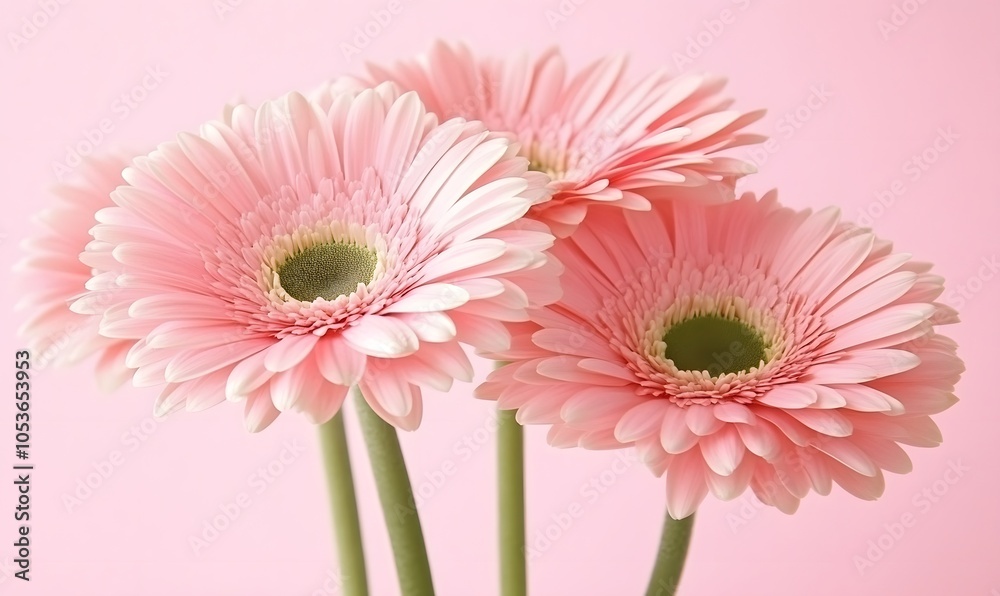 pink gerbera flower on pink background, Generative AI pink gerbera flower on pink background, Generative AI