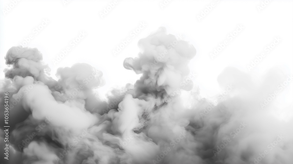 Naklejka premium Ink black smoke backgrounds white