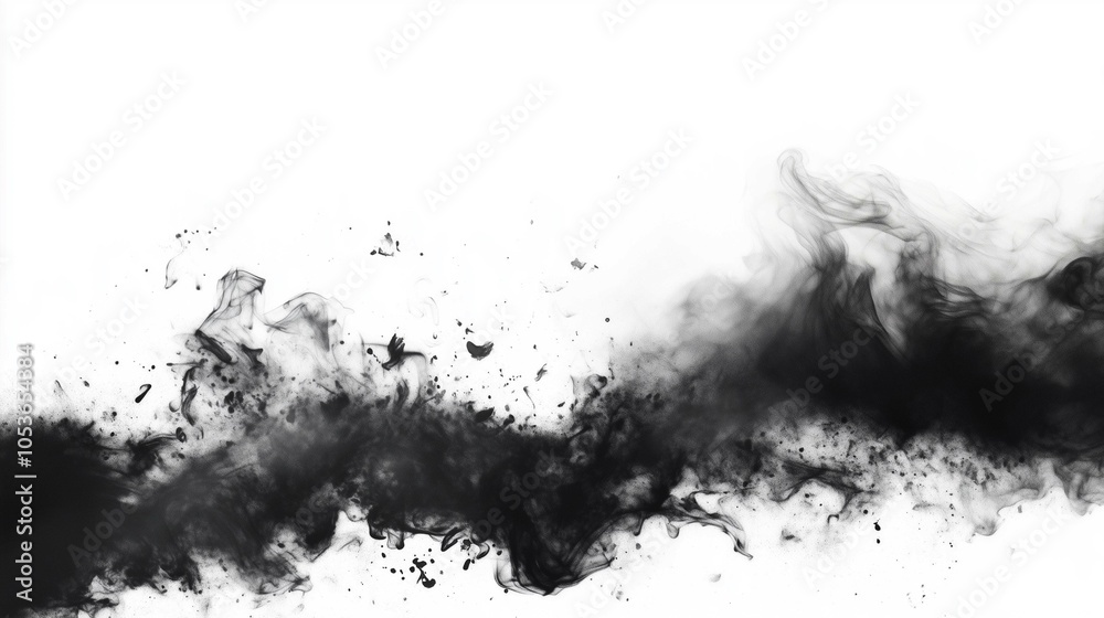 Obraz premium Ink black smoke backgrounds white 